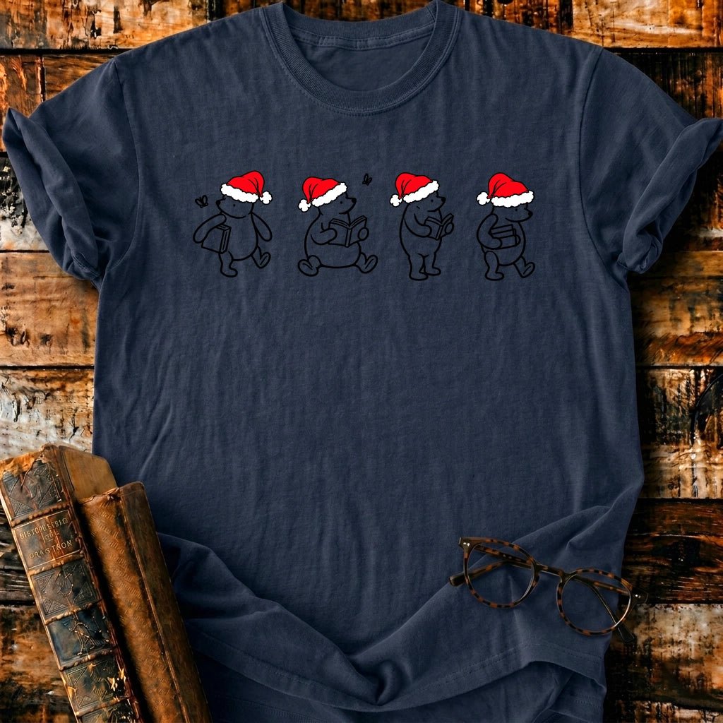 Classic Pooh 1926 Christmas Reading T-Shirt - BookMuseClub