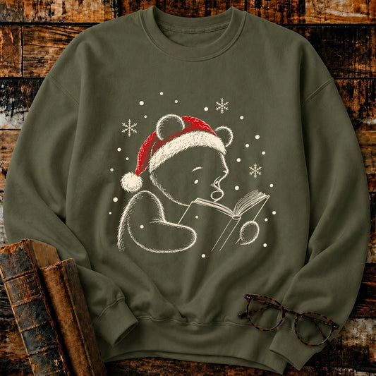 Classic Pooh Reading Christmas Sweatshirt - BookMuseClub