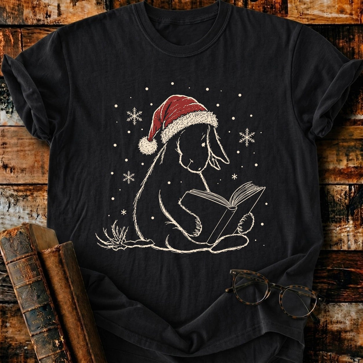 Eeyore Reading Christmas T-Shirt - BookMuseClub