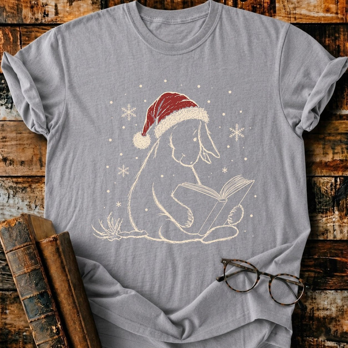 Eeyore Reading Christmas T-Shirt - BookMuseClub