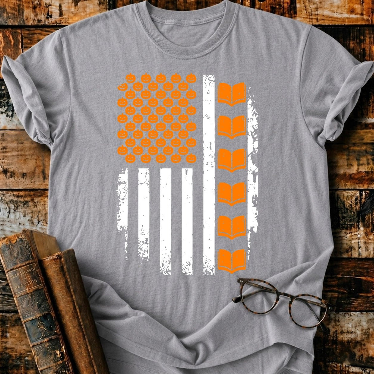 Flag Spooky Bookish T-Shirt - BookMuseClub