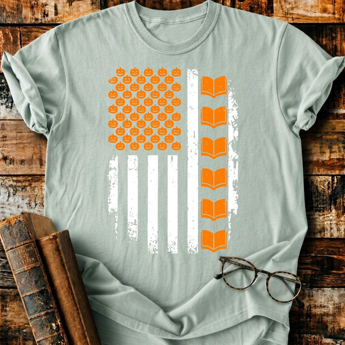Flag Spooky Bookish T-Shirt - BookMuseClub