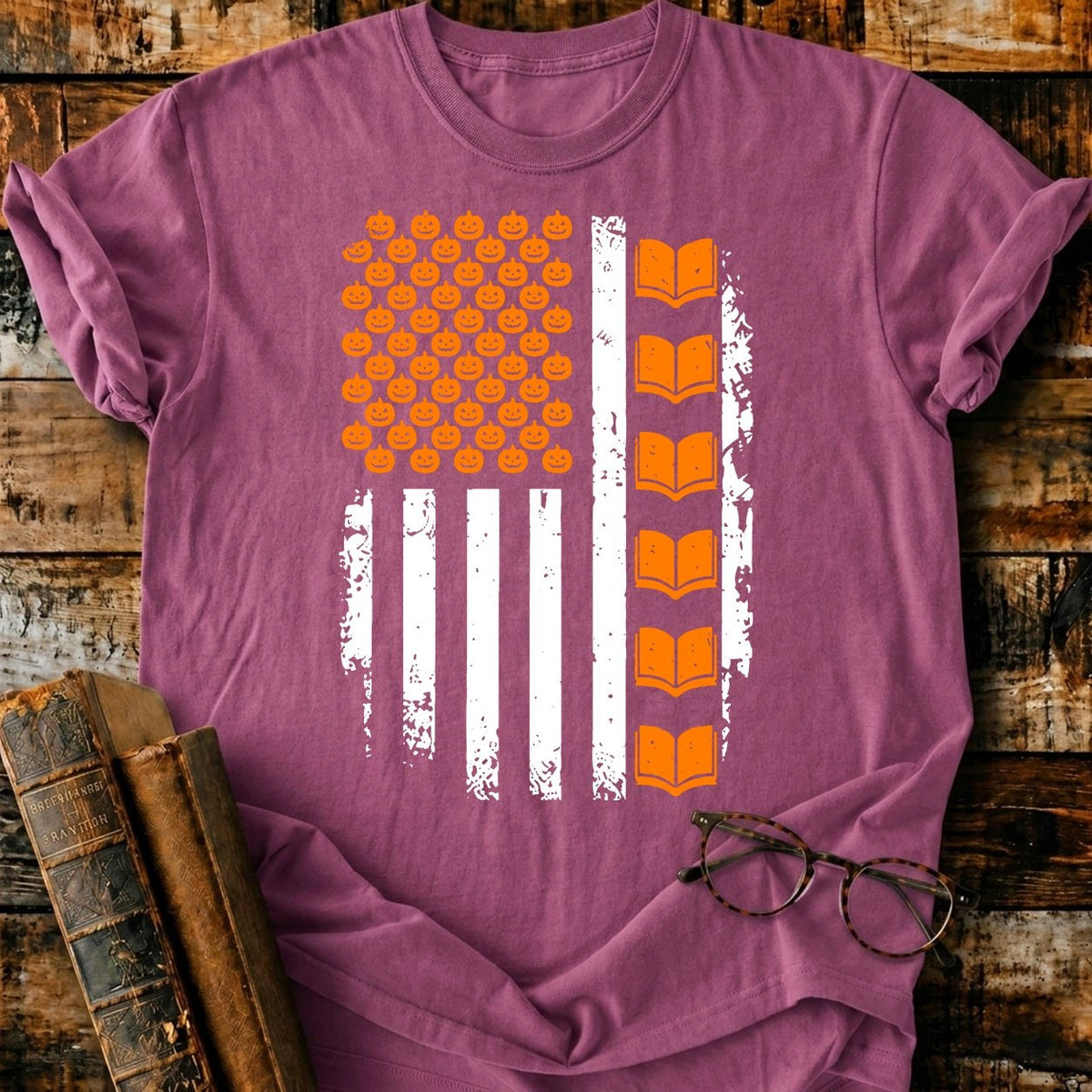 Flag Spooky Bookish T-Shirt - BookMuseClub