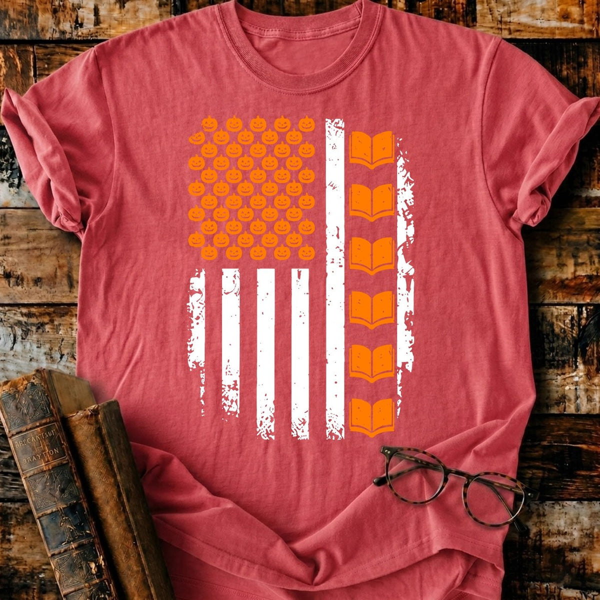 Flag Spooky Bookish T-Shirt - BookMuseClub