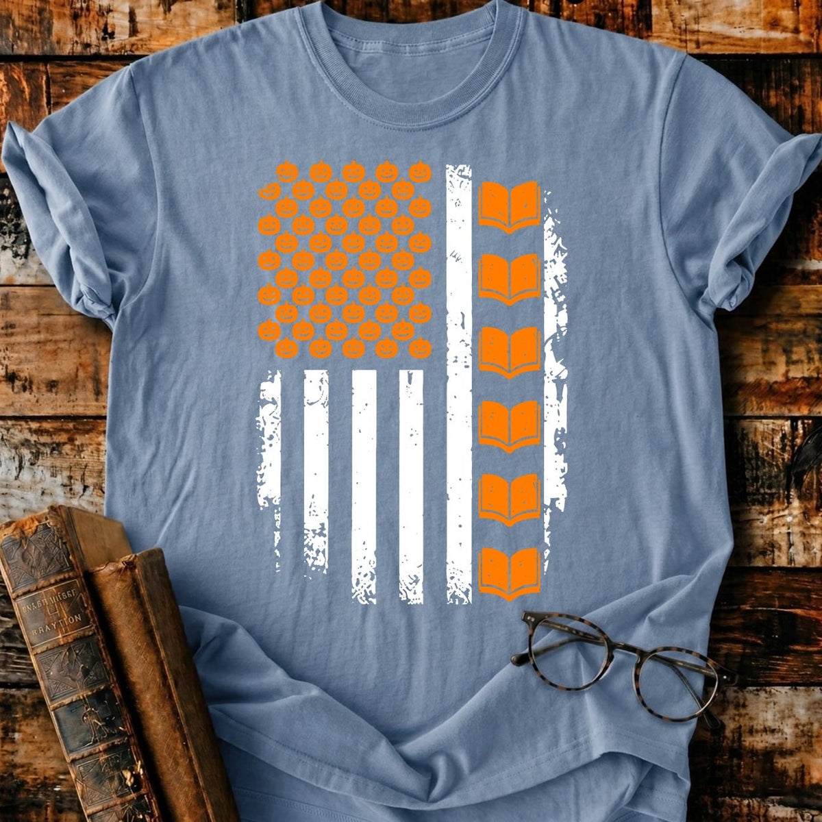 Flag Spooky Bookish T-Shirt - BookMuseClub