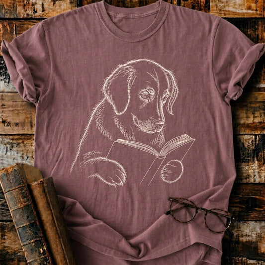Golden Retriever Reading T-Shirt - BookMuseClub