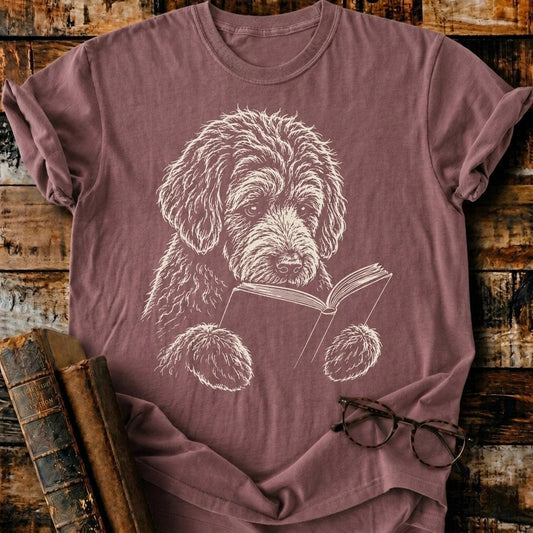 Goldendoodle Reading T-Shirt - BookMuseClub