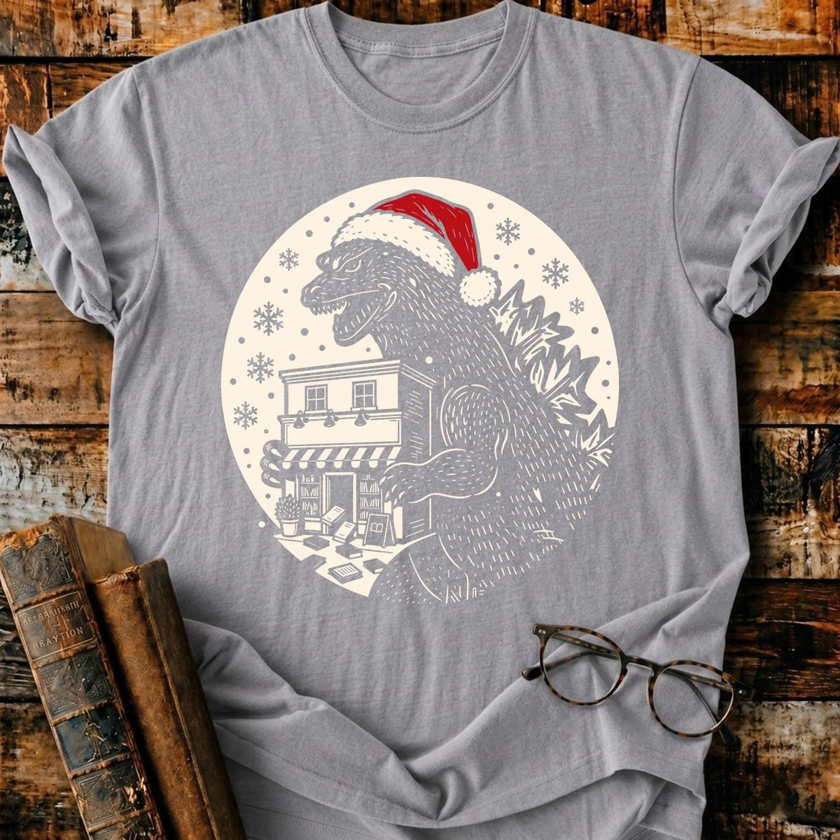 Hoardzilla Christmas T-Shirt - BookMuseClub