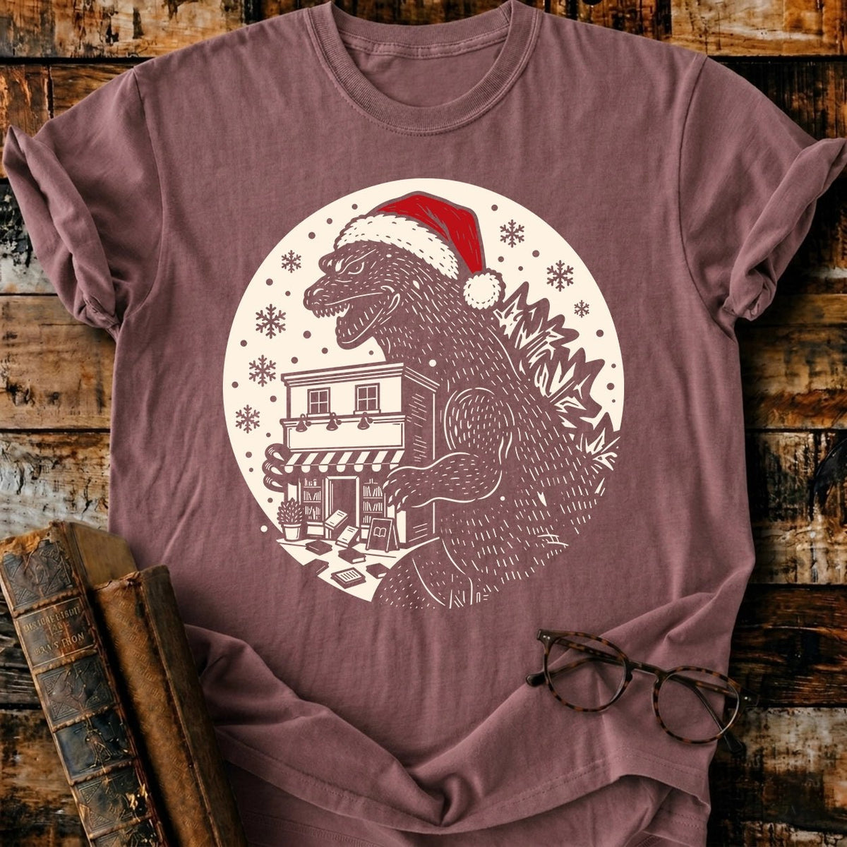 Hoardzilla Christmas T-Shirt - BookMuseClub