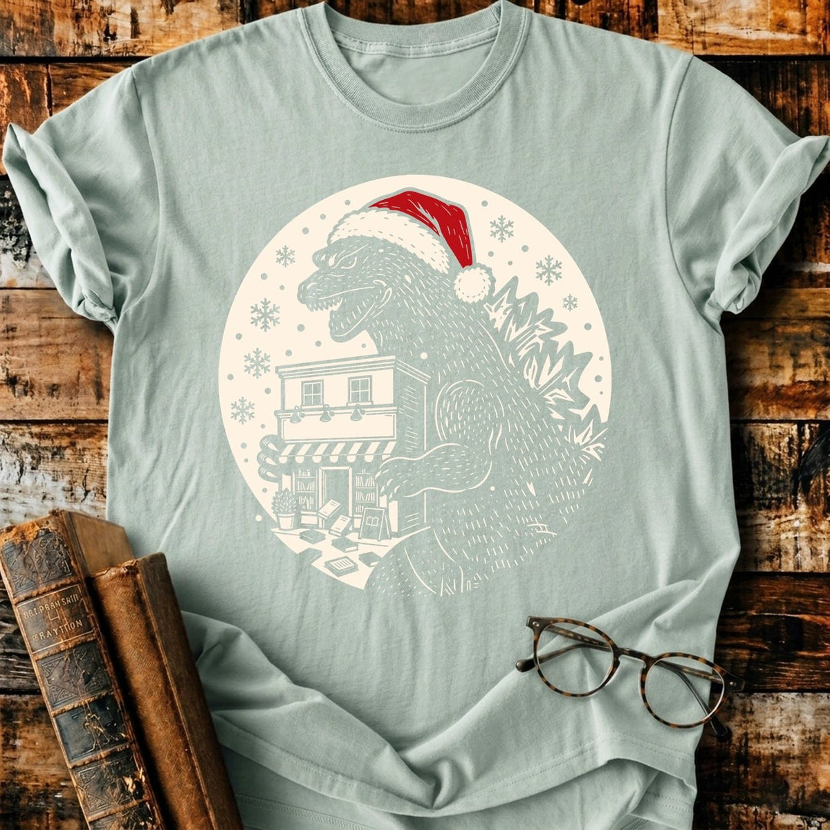 Hoardzilla Christmas T-Shirt - BookMuseClub