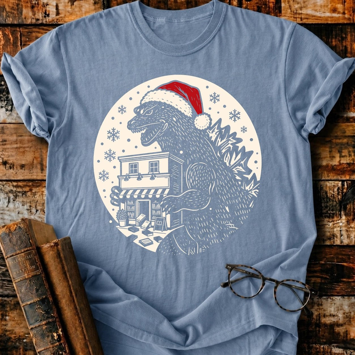 Hoardzilla Christmas T-Shirt - BookMuseClub