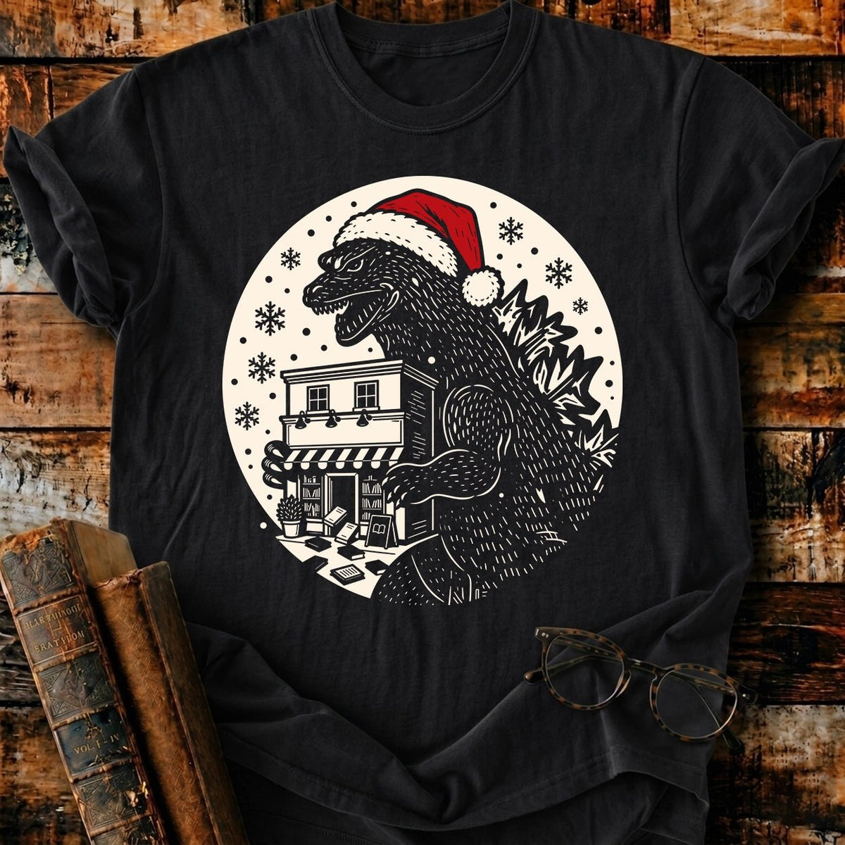 Hoardzilla Christmas T-Shirt - BookMuseClub