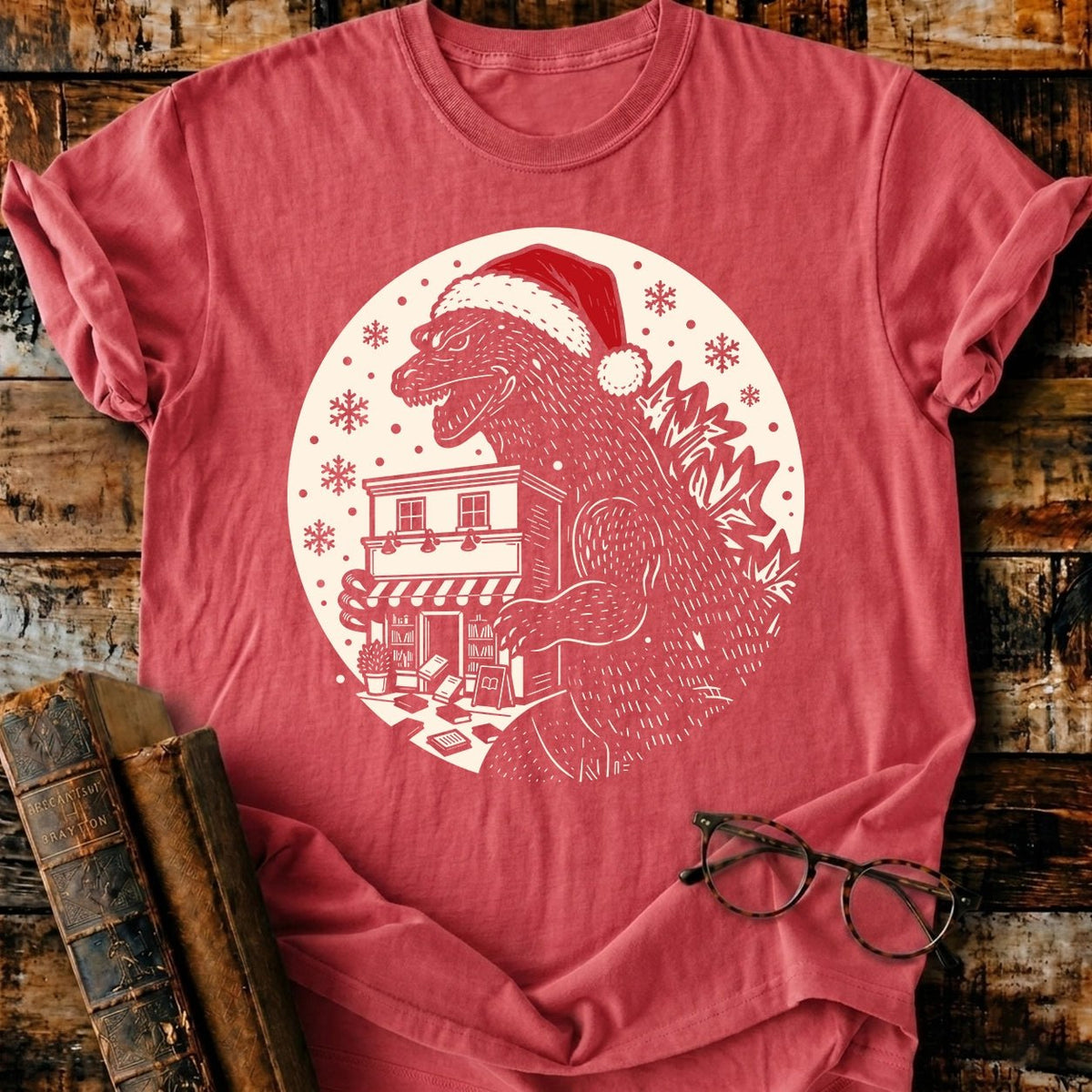 Hoardzilla Christmas T-Shirt - BookMuseClub