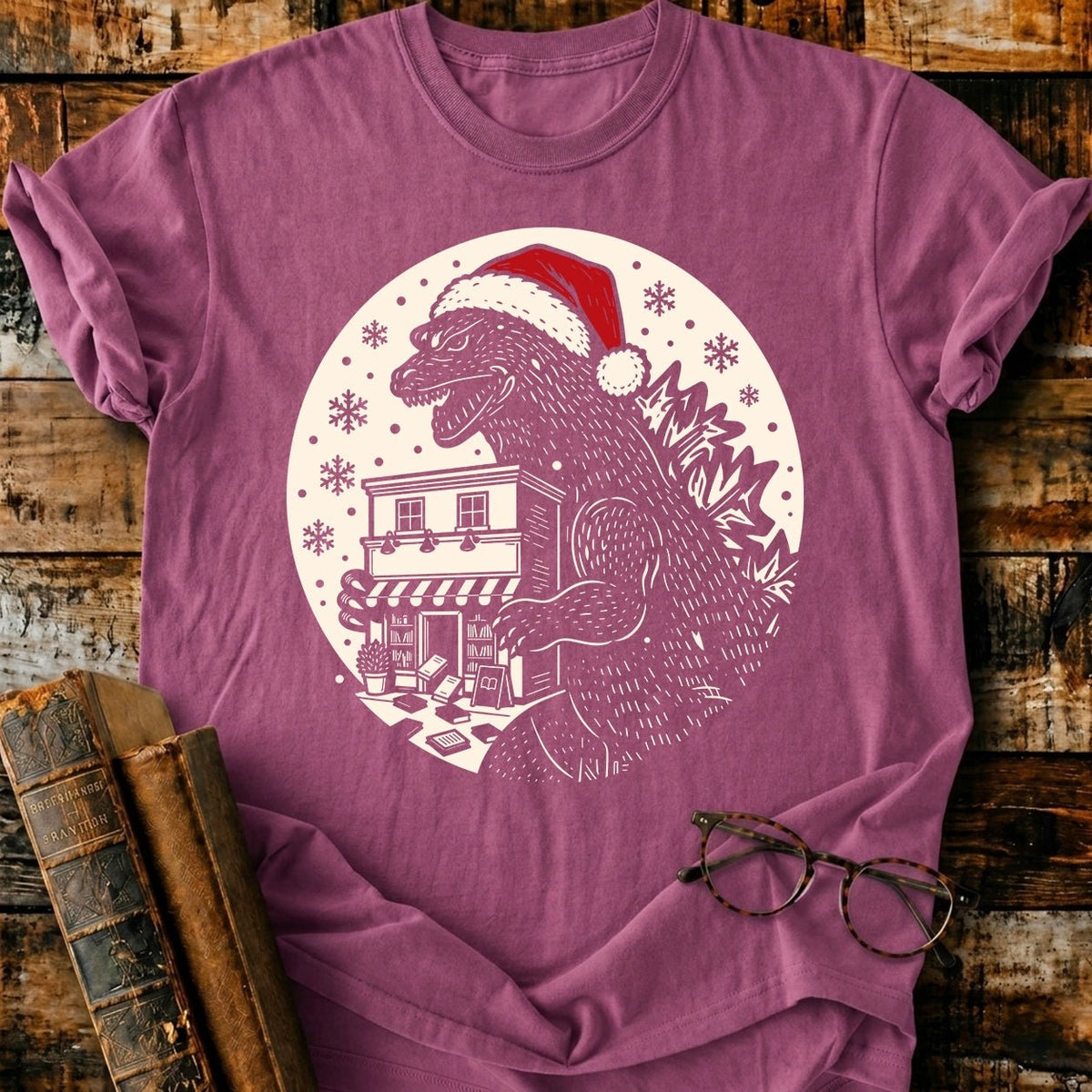 Hoardzilla Christmas T-Shirt - BookMuseClub