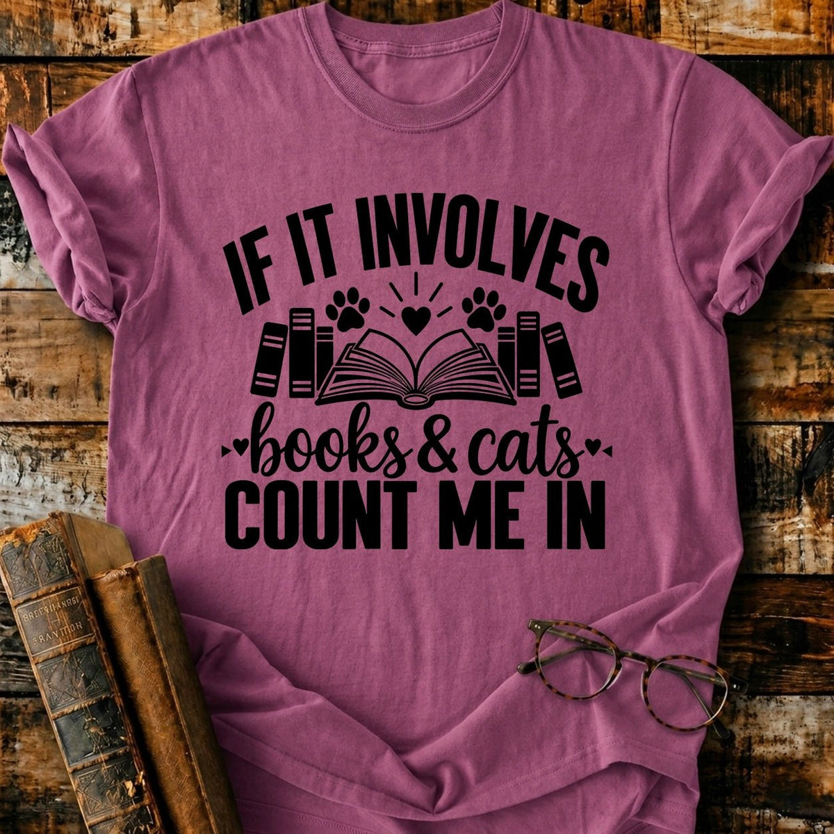 Involves Books And Cats T-Shirt - BookMuseClub