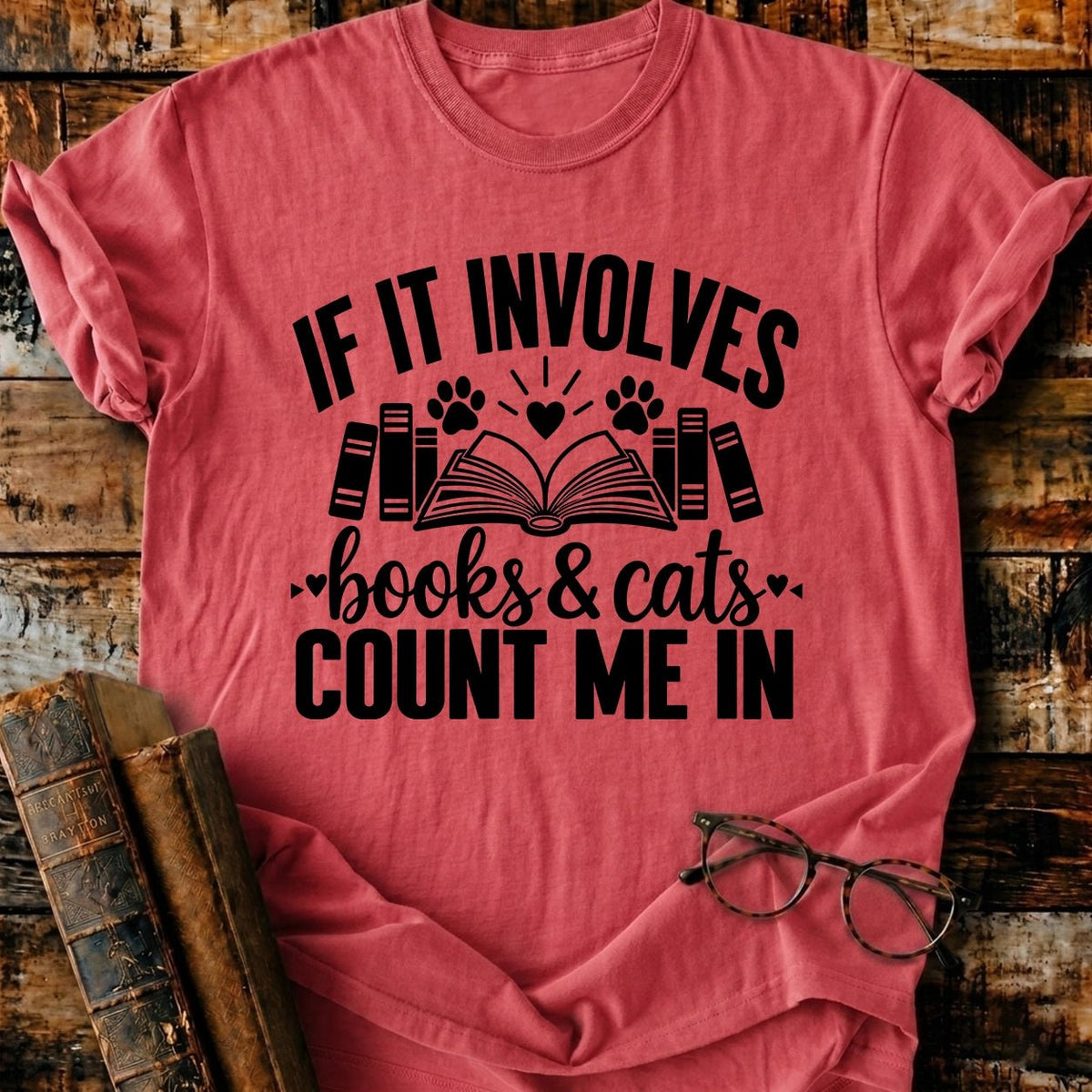 Involves Books And Cats T-Shirt - BookMuseClub