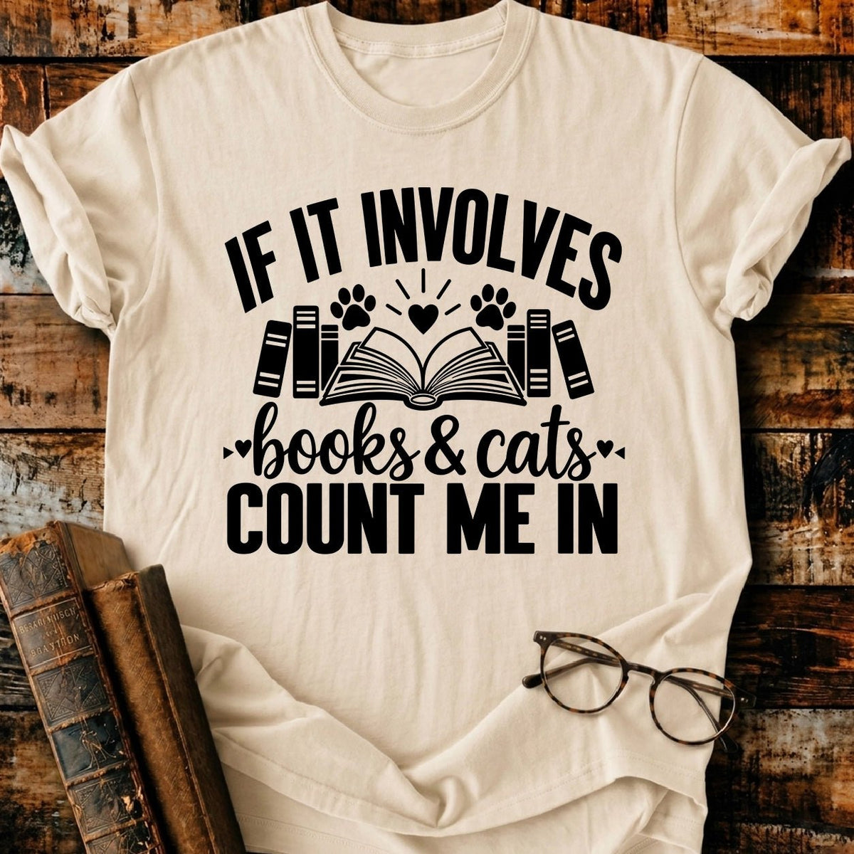 Involves Books And Cats T-Shirt - BookMuseClub