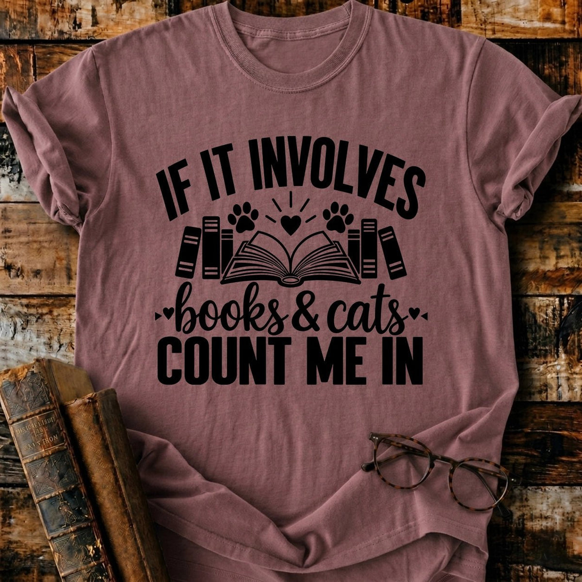 Involves Books And Cats T-Shirt - BookMuseClub