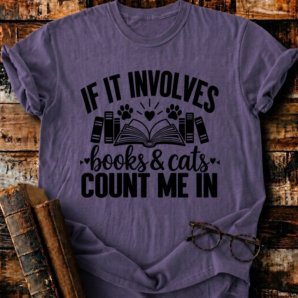 Involves Books And Cats T-Shirt - BookMuseClub