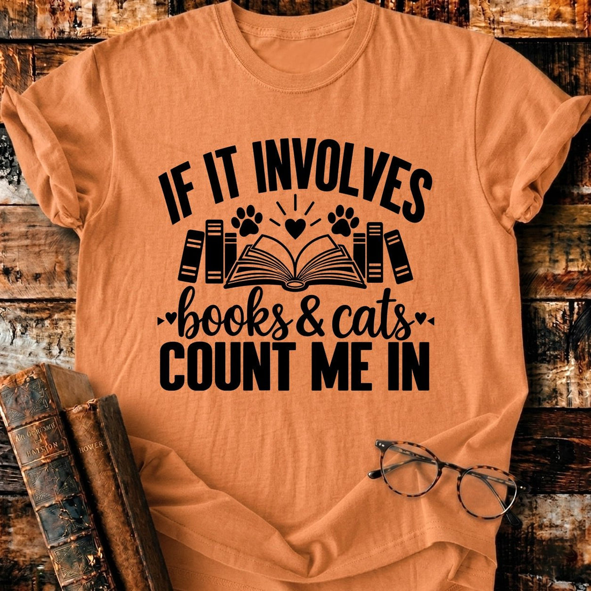 Involves Books And Cats T-Shirt - BookMuseClub