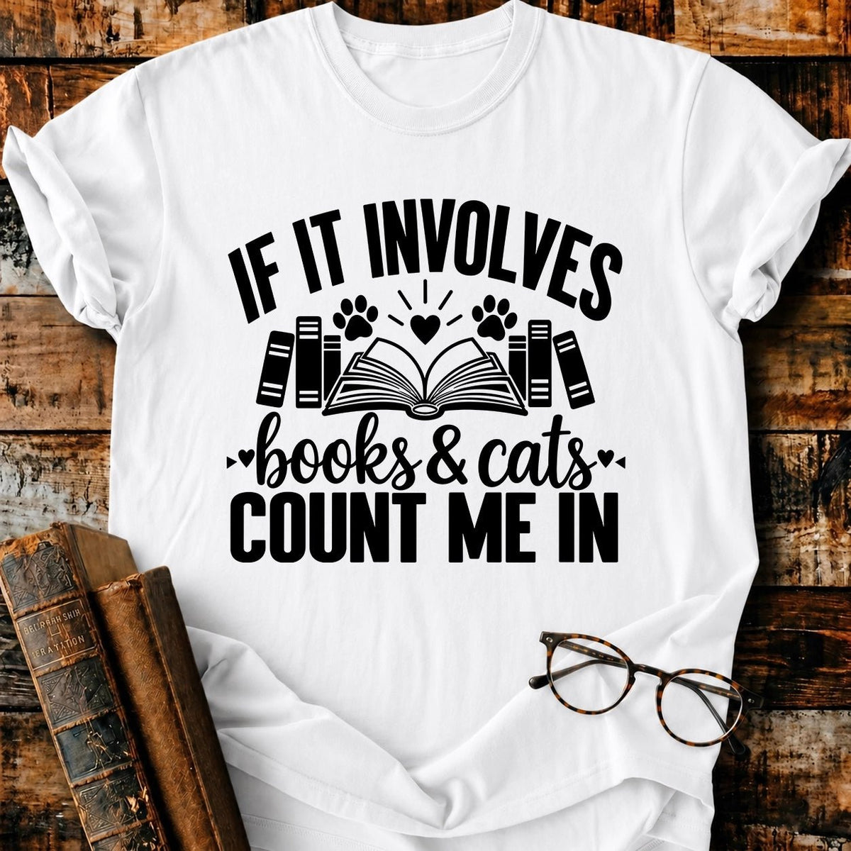 Involves Books And Cats T-Shirt - BookMuseClub