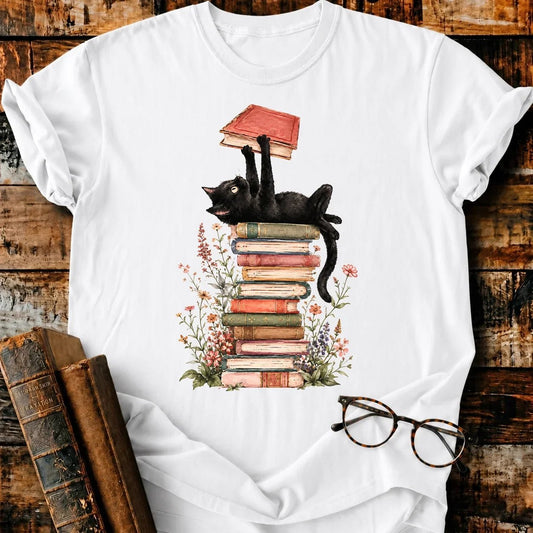 Literary Cat T-Shirt - BookMuseClub