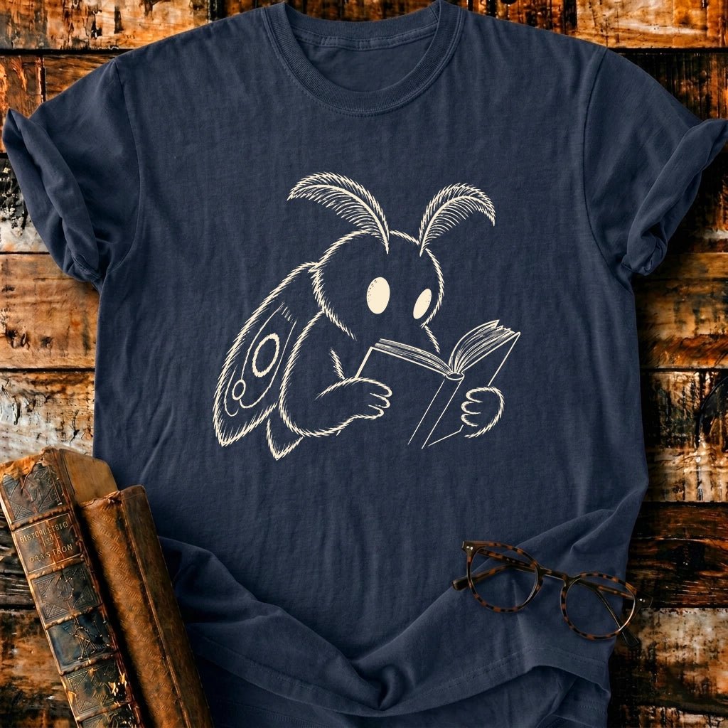 Mothman Reading T-Shirt - BookMuseClub
