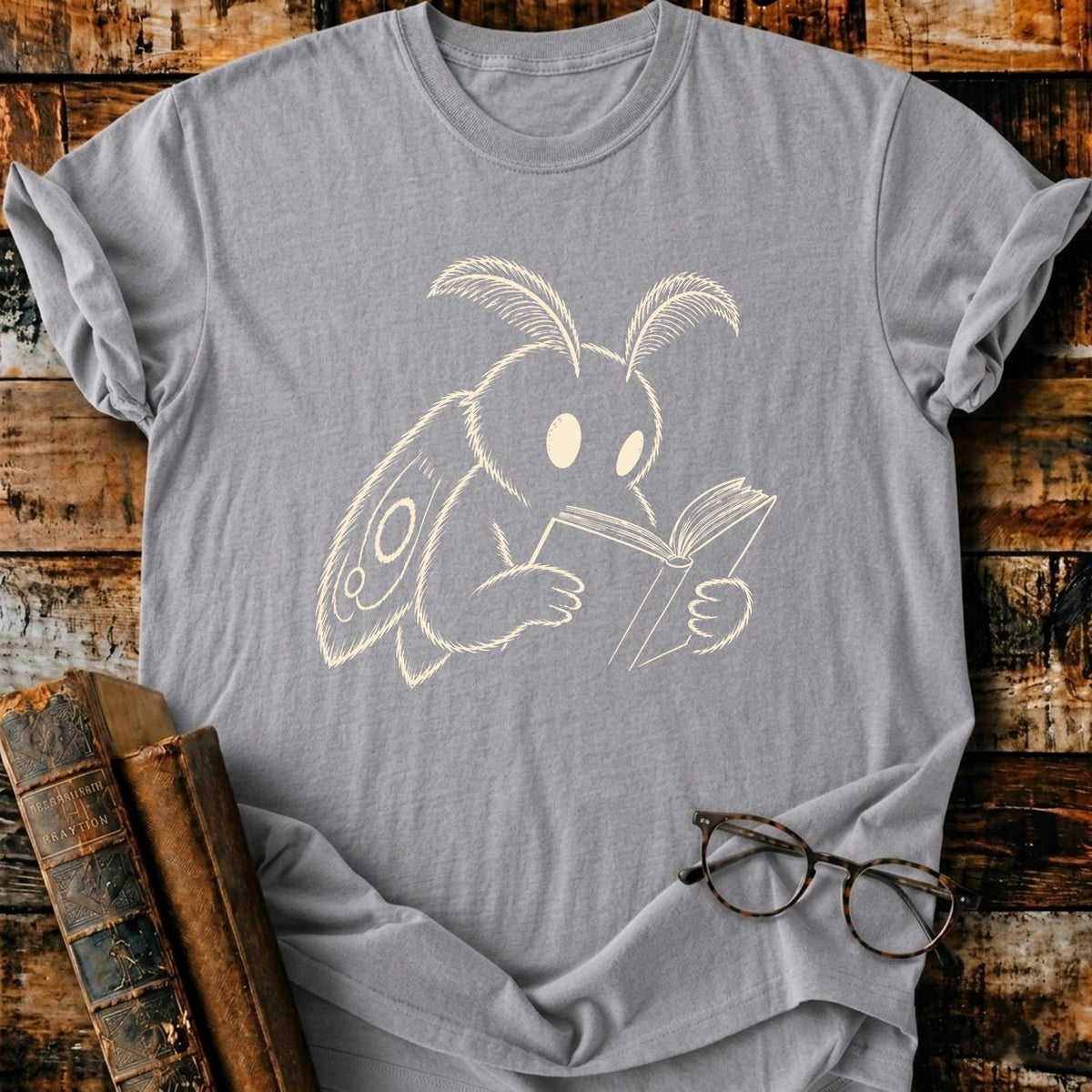 Mothman Reading T-Shirt - BookMuseClub