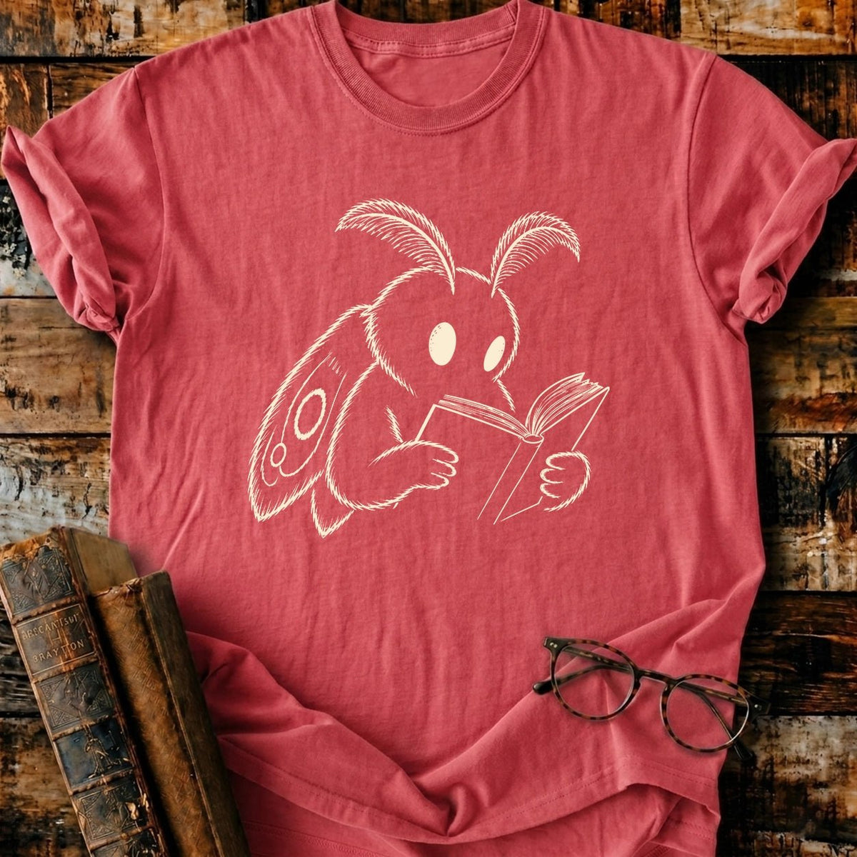 Mothman Reading T-Shirt - BookMuseClub