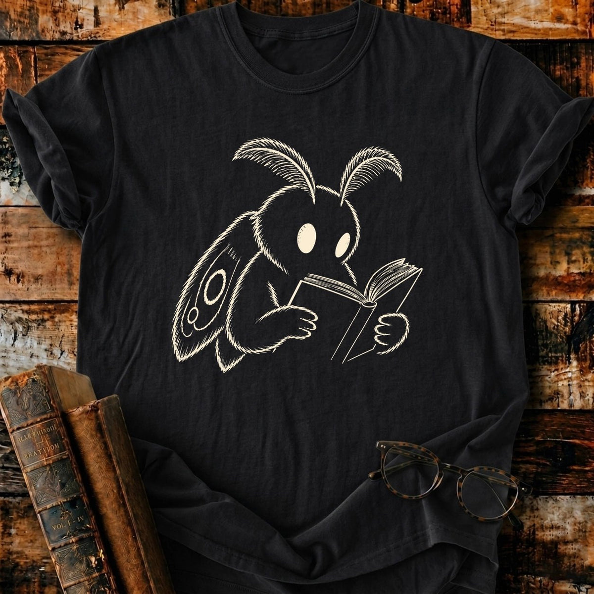 Mothman Reading T-Shirt - BookMuseClub