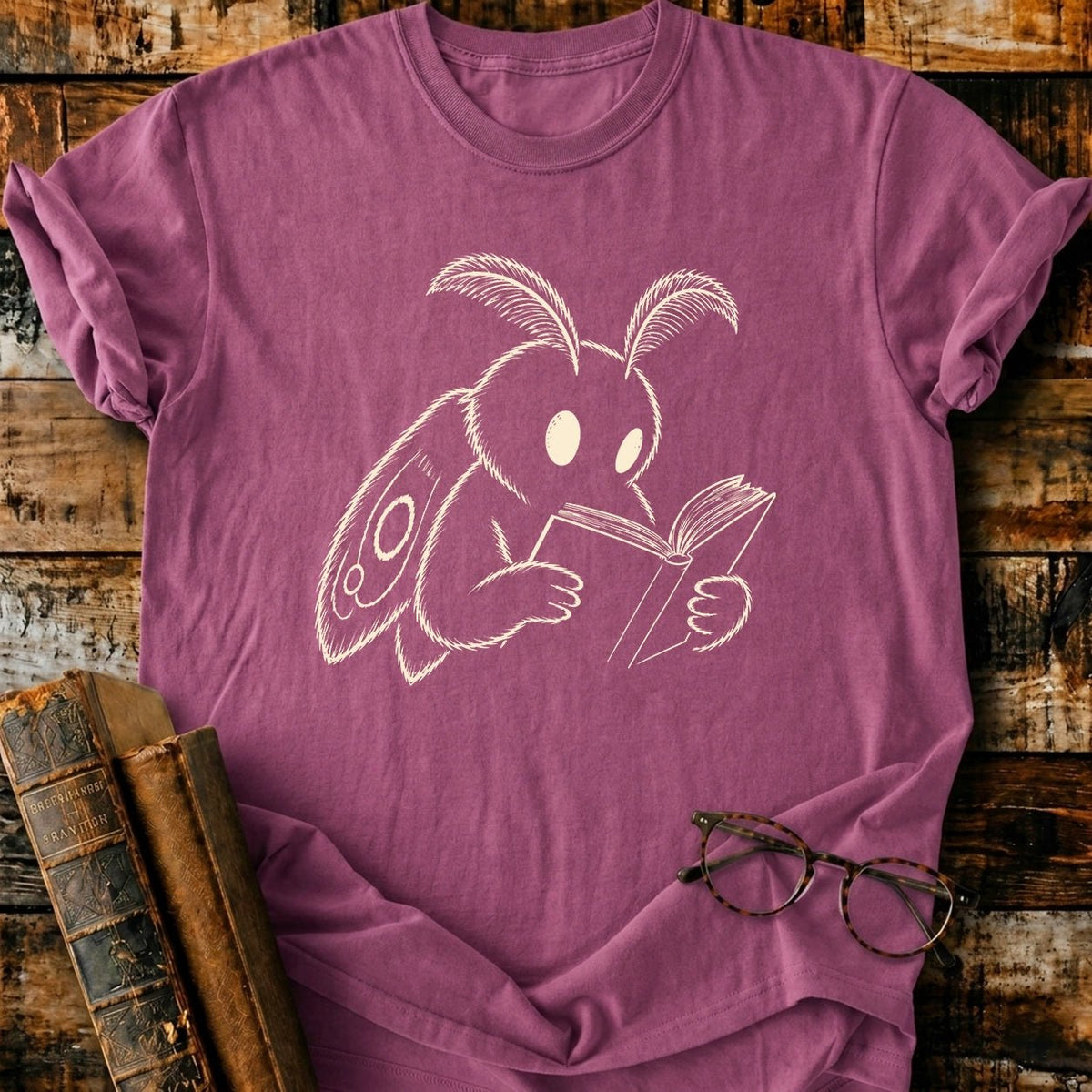 Mothman Reading T-Shirt - BookMuseClub