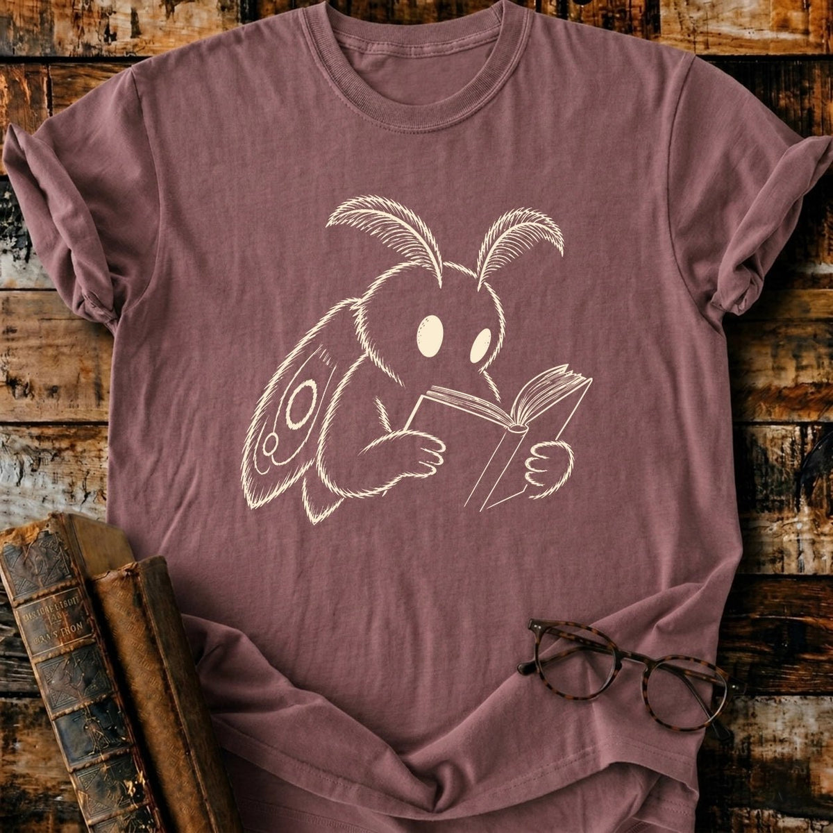 Mothman Reading T-Shirt - BookMuseClub