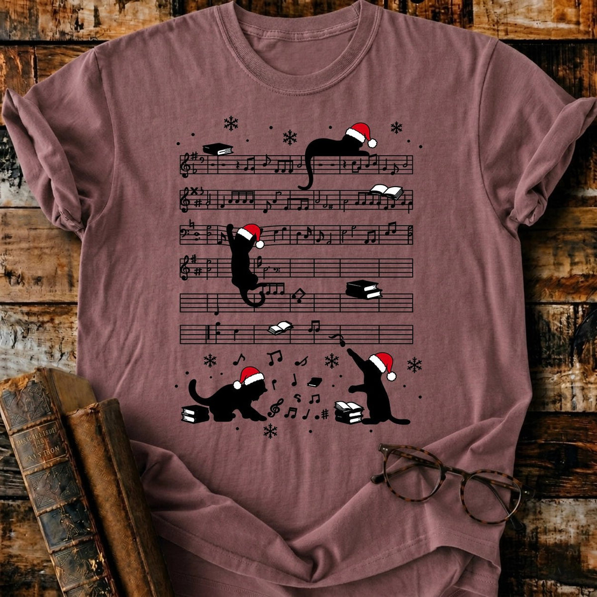 My Hobbies Christmas Cat T-Shirt - BookMuseClub