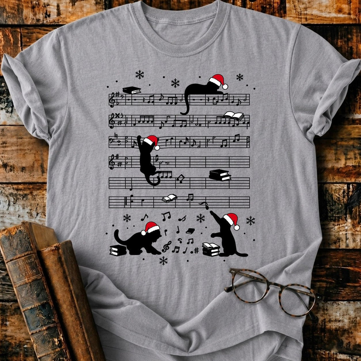 My Hobbies Christmas Cat T-Shirt - BookMuseClub
