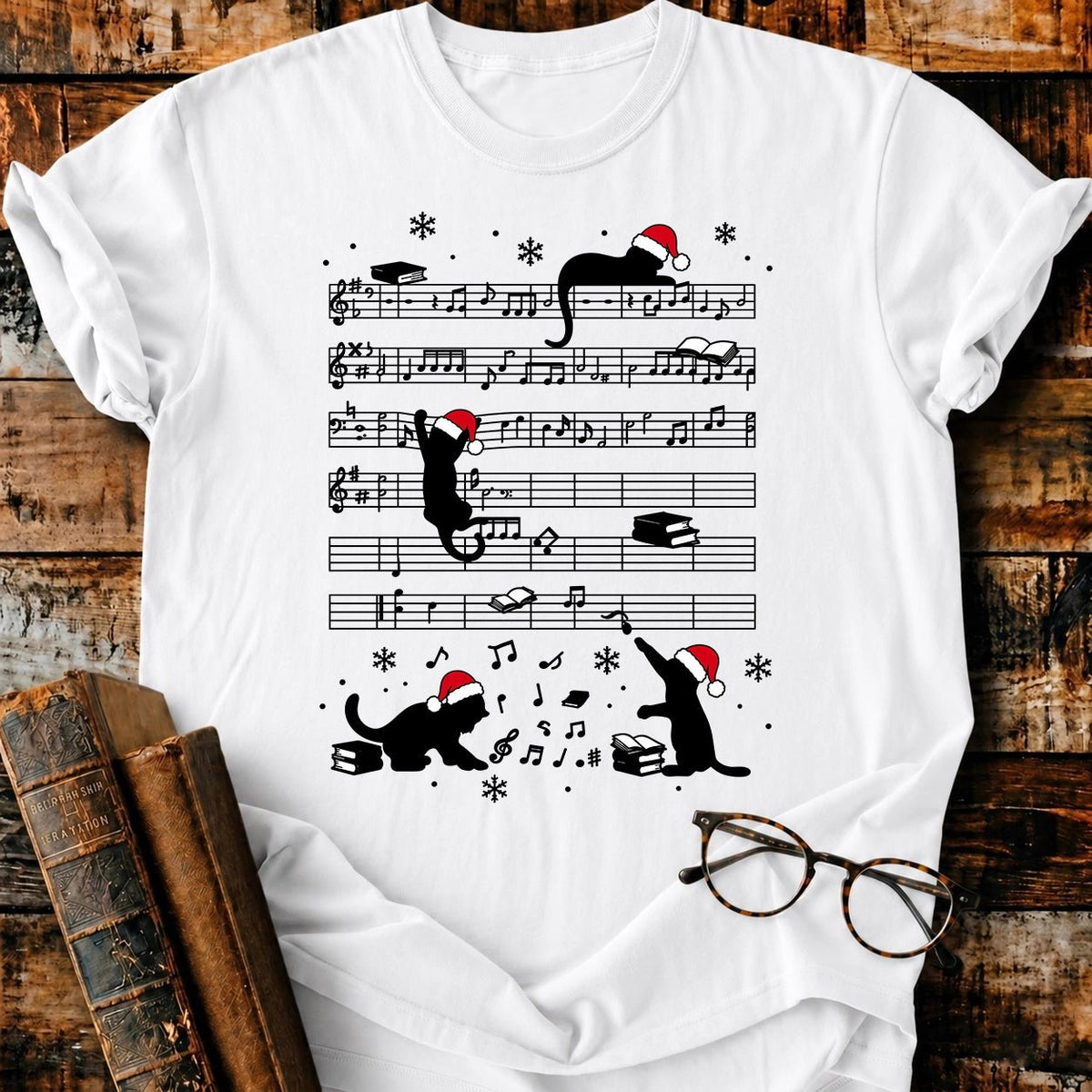 My Hobbies Christmas Cat T-Shirt - BookMuseClub
