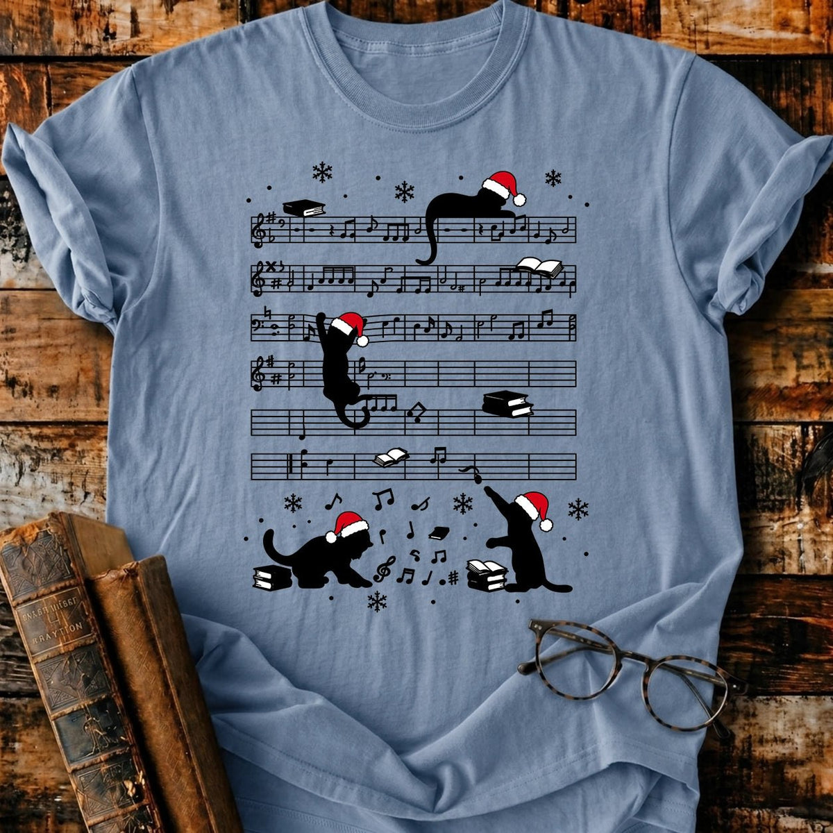 My Hobbies Christmas Cat T-Shirt - BookMuseClub