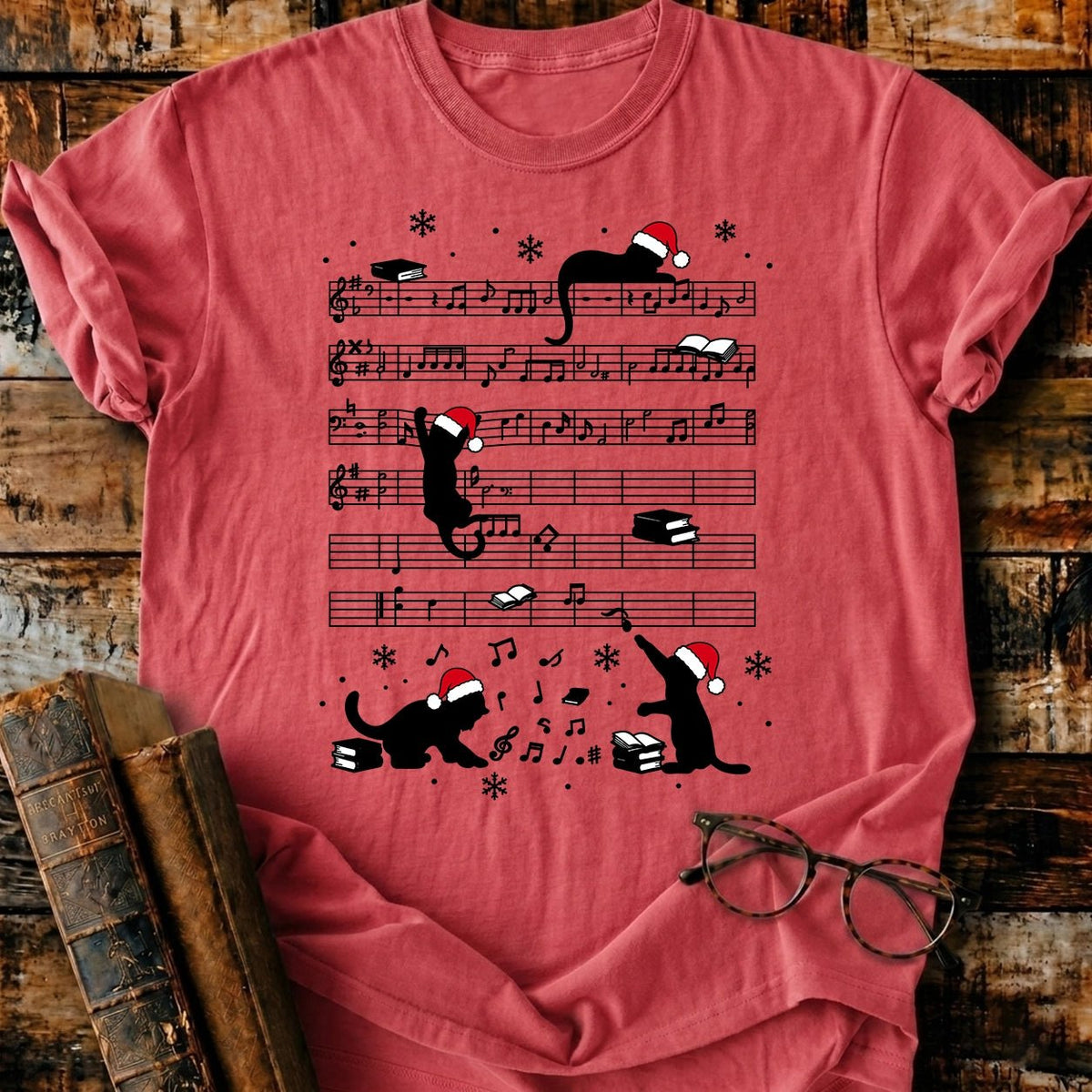 My Hobbies Christmas Cat T-Shirt - BookMuseClub