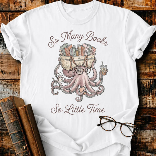Octopus Many Books T-Shirt - BookMuseClub