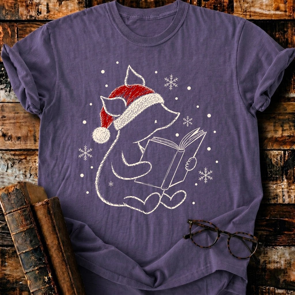 Piglet Reading Christmas T-Shirt - BookMuseClub