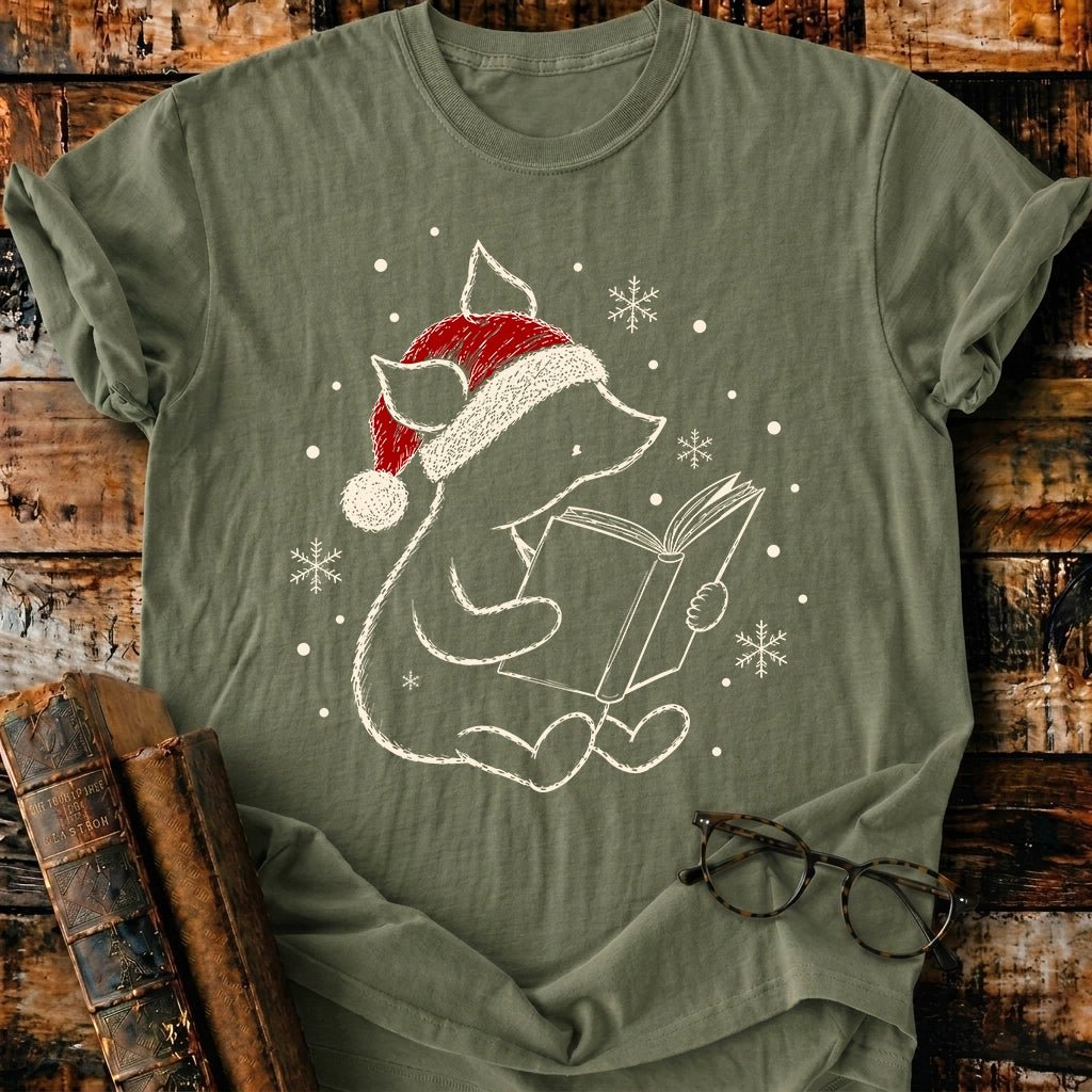 Piglet Reading Christmas T-Shirt - BookMuseClub