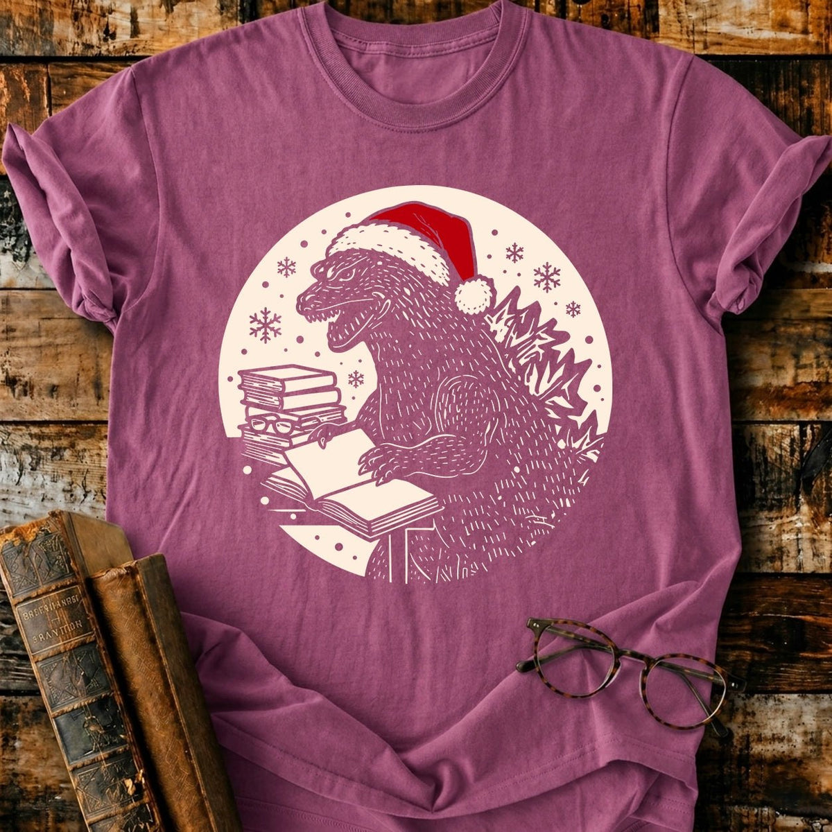 Readzilla Christmas T-Shirt - BookMuseClub