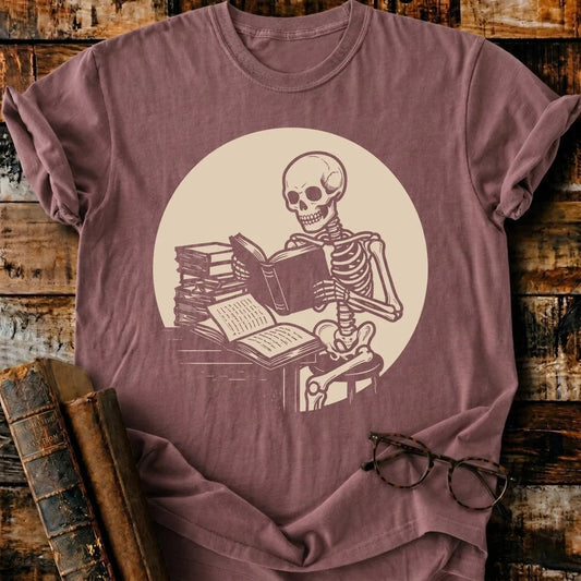 Skeleton Reading T-Shirt - BookMuseClub