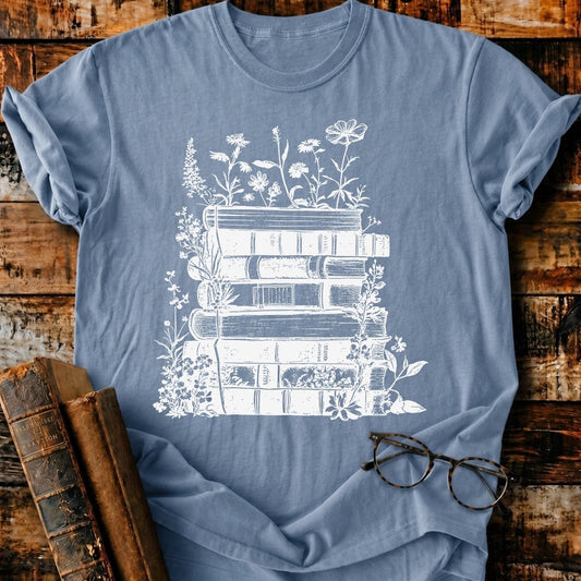Vintage Book Bloom T-Shirt - BookMuseClub